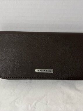KLM Airlines Brown Zip Travel Wallet Organizer Pouch Bag